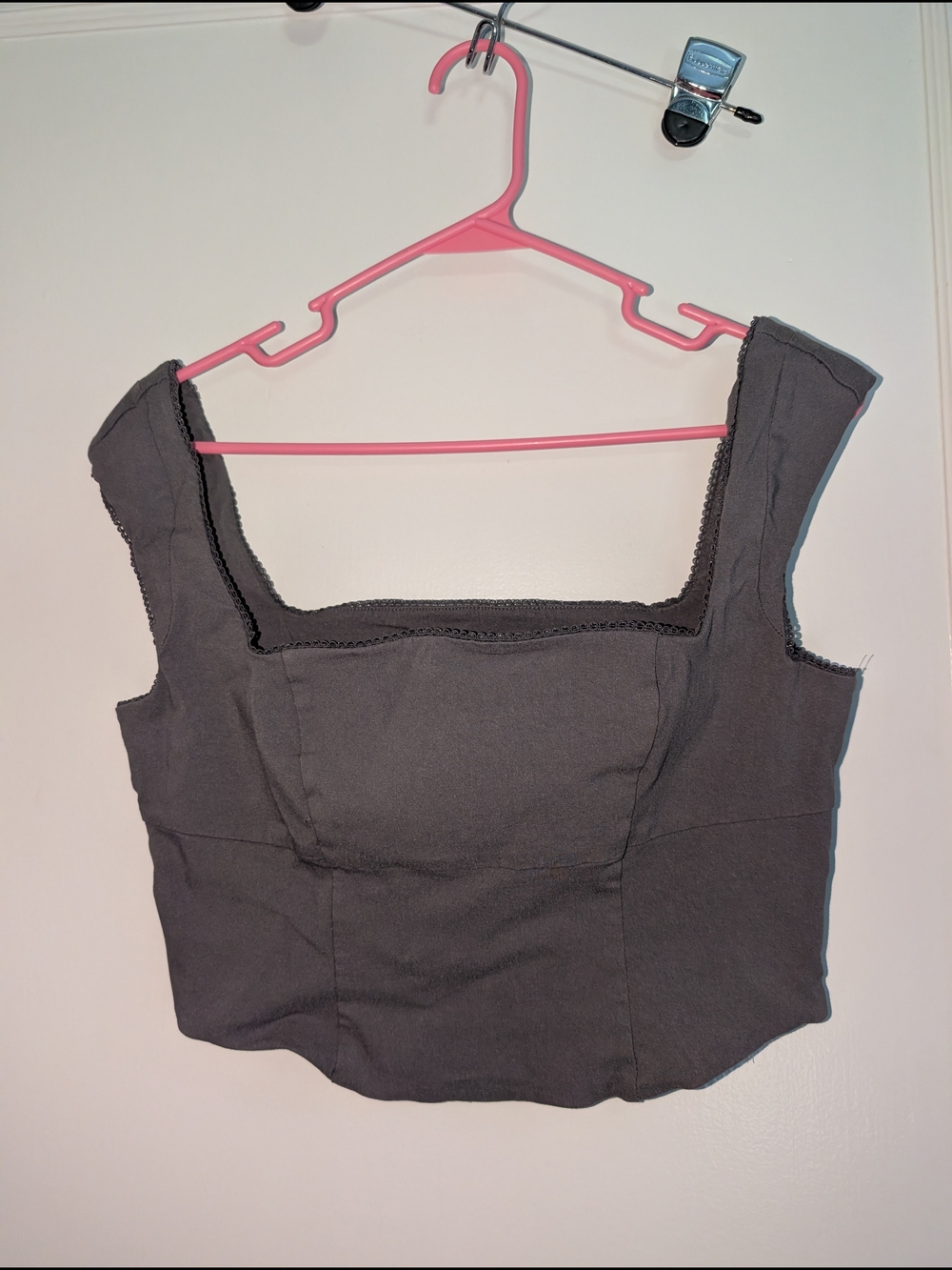 wild fable Charcoal Square-Neck Cropped Tank